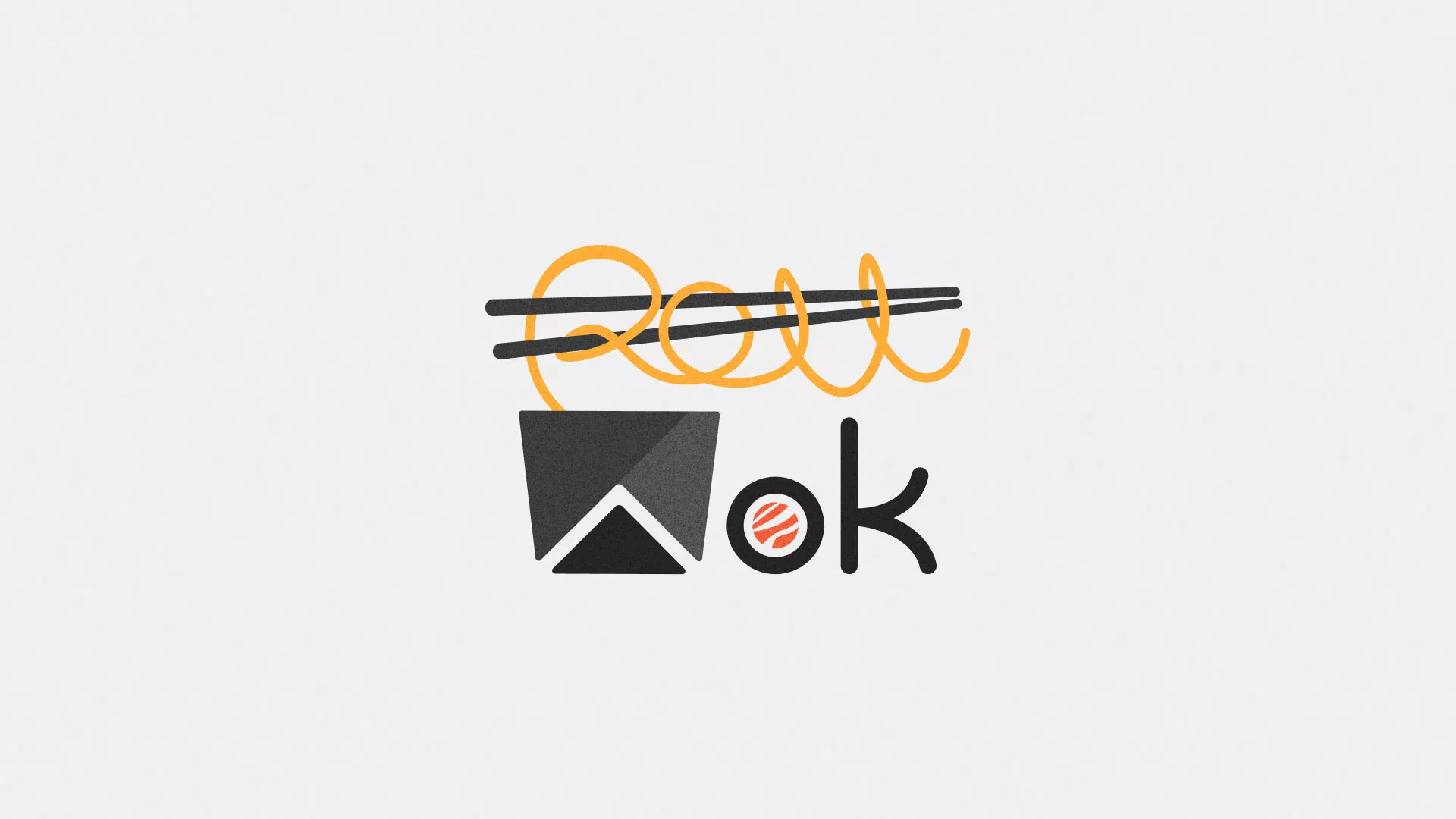 Разработка логотипа суши-бара «Roll Wok Club» в Починке